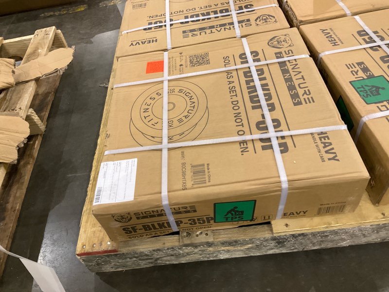 Condition photo showing Good Condition for Signature Fitness 2-Inch Cast Iron bumper plate Set, Including 35 lbs pair 