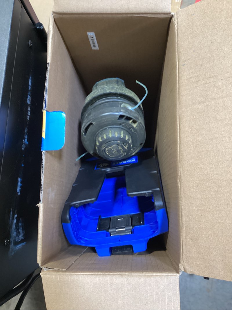 Condition photo showing As Is for kobalt gen4 40-volt 15-in straight shaft battery string trimmer 4.0 ah (battery included) (charger included)