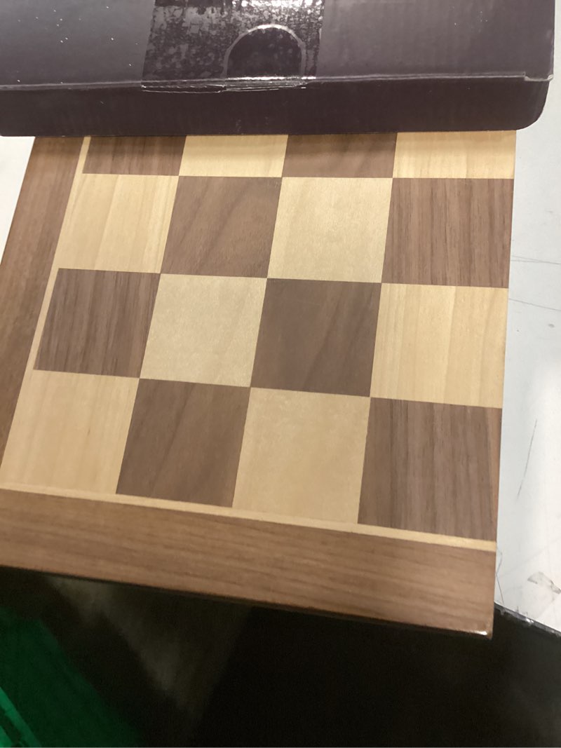 Condition photo showing As Is for Deluxe Chess Set 16.5'' Wooden Large Folding Chess Board Game with Handle, Weighted Acrylic Chess Pieces - 3.5" King with Storage Slots for Beginners, Professional Players