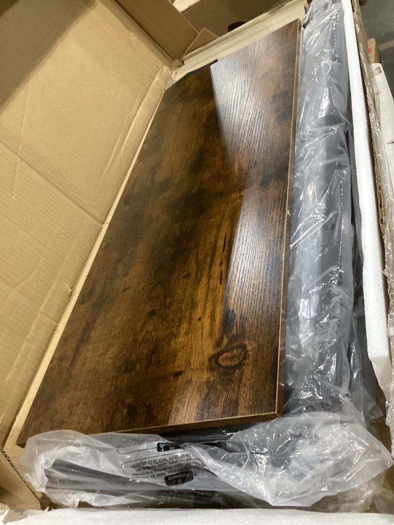 Condition photo showing As Is for songmics dresser for bedroom, chest of drawers, dark wood/black, steel, mdf, 8 non-woven fabric drawers, storage organizer unit, closet, entryway, ink black and ebony black ulgs124b01s ink black + ebony black 11.8\"d x 30.2\"w x 37.5\"h (8 drawers)