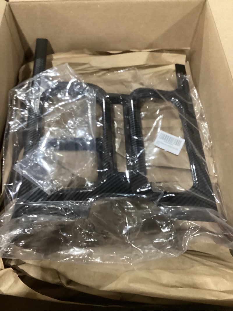Condition photo showing As Is for ac vent trim, compatible with 2022 2023 2024 2025 2026 chevy silverado 1500, interior center console dash panel trim overlay - carbon fiber pattern protective accessories carbon fiber ac vent trim
