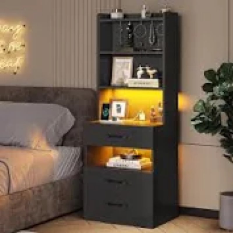 Night Stand with Bookshelf