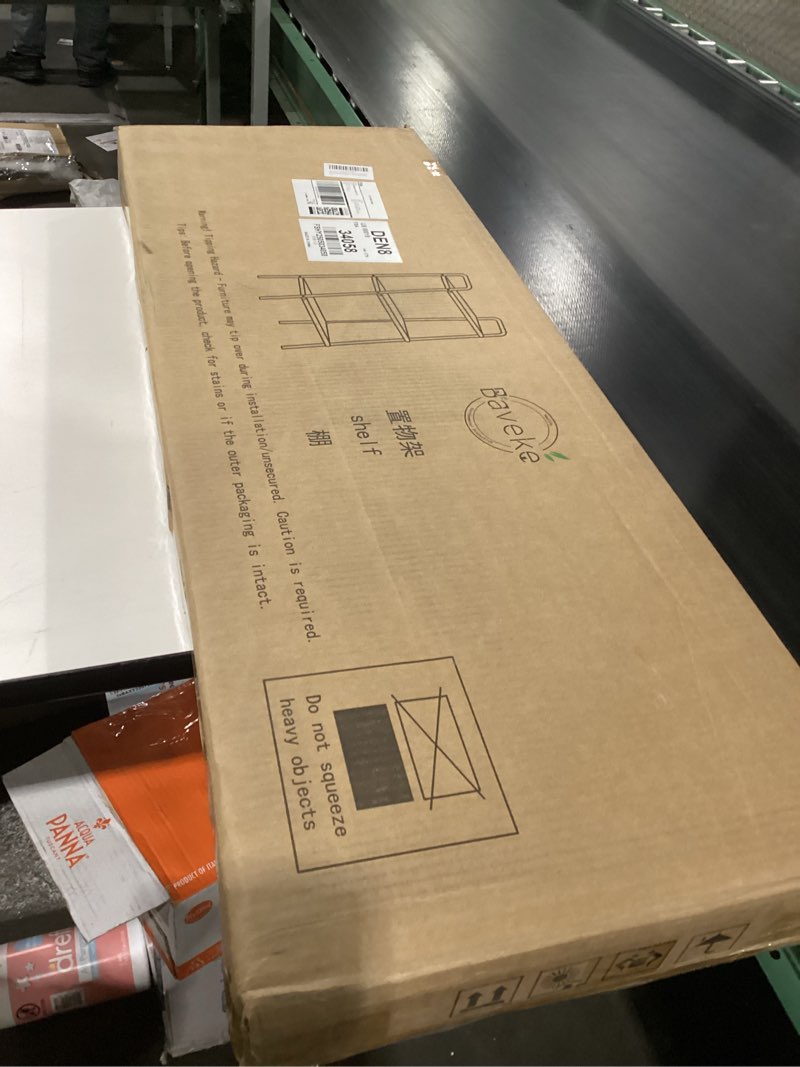 Condition photo showing New/Like New for Open Shelf Bookcase - 4-Tier Floor Standing Display Bookshelf Multifunctional Display Stand for Home and Office White Shelf Bamboo YJ-ZWJ-4C