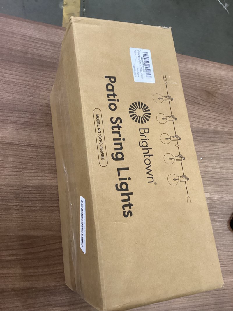 Condition photo showing Good Condition for Outdoor String Light 50Feet G40 Globe Patio Lights with 52 Edison Glass Bulbs(2 Spare), Waterproof Connectable Hanging Christmas Lights for Backyard Porch Balcony Party Xmas Decor, E12 Socket, Black Black 50ft Patio Lights