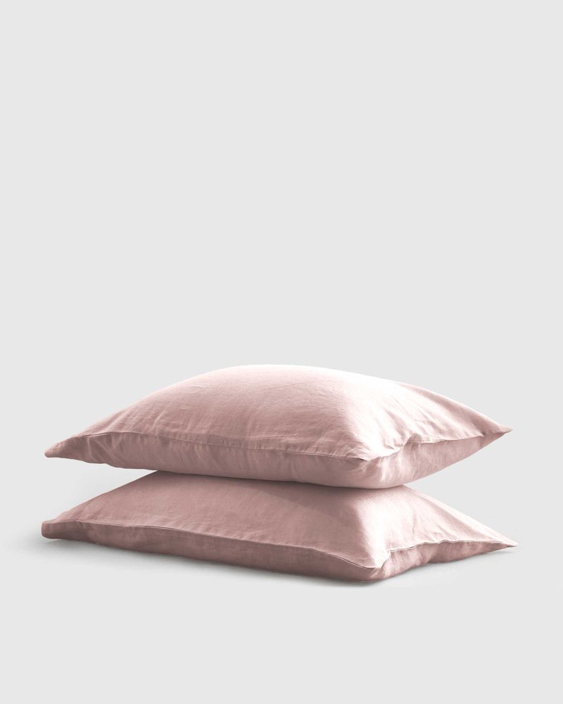 quince, european linen pillowcase set of 2,/king/dusty