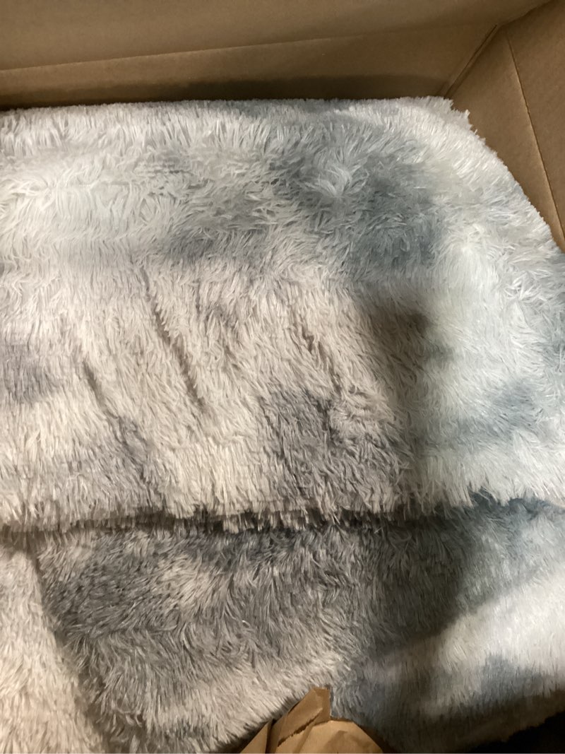 Condition photo showing Good Condition for garveehome 9x12 large fluffy area rug high pile soft living room carpet | non slip lightweight foldable rug soft plush fuzzy rugs for bedroom dorm classroom nursery home office, tie-dye light grey tie-dye light grey 9' x 12' (rectangular)