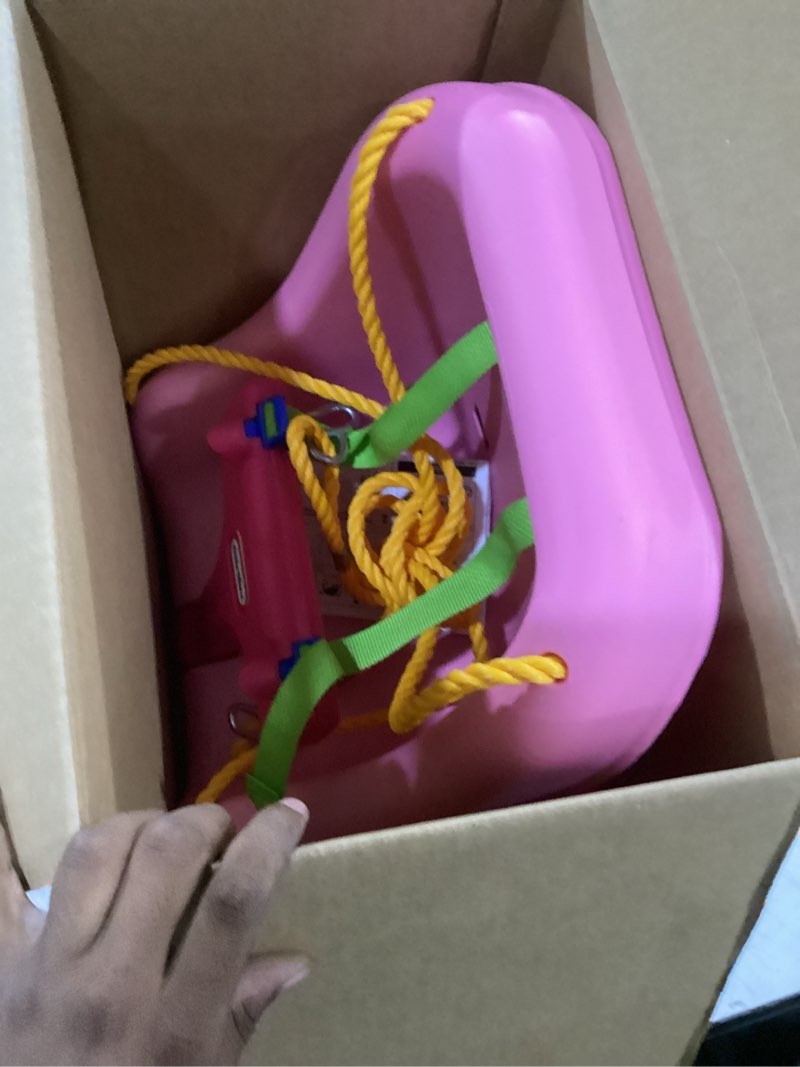 Condition photo showing Good Condition for little tikes snug 'n secure pink swing with adjustable straps, 2-in-1 for baby and toddlers ages 9 months - 4 years,16"d x 16.3"w x 17"h