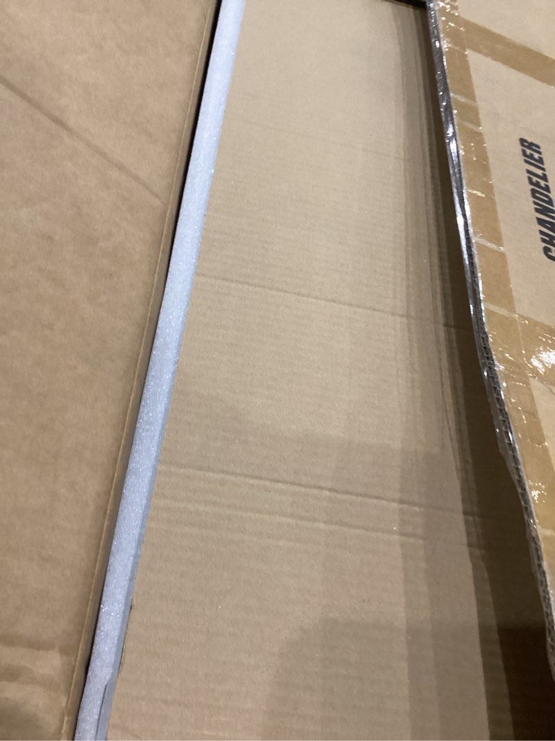 Siljoy 10-Light Gold Chandelier for Dining Room, 31.5'' Rectangular Crystal Ceiling Light with E12 S