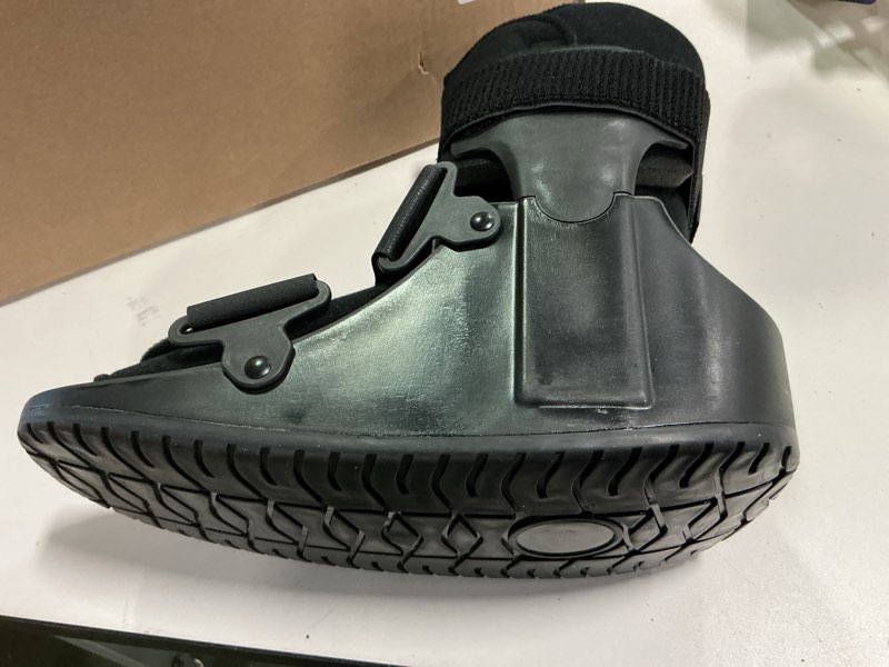 Condition photo showing As Is for United Ortho Short Cam Walker Fracture Boot, Large, Black Large Shoe Black