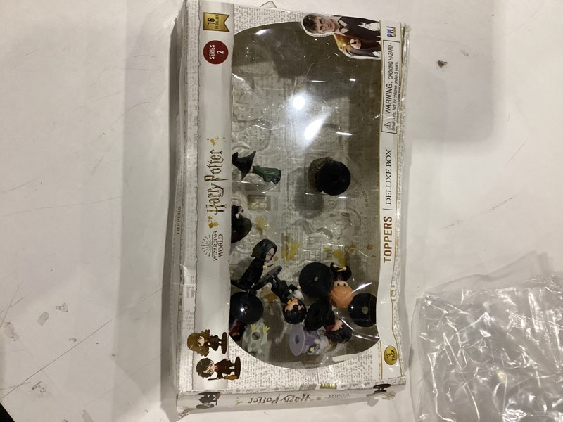 Condition photo showing As Is for Harry Potter Cake Topper - Cake Decorations Bundle with 12 Topper Figures (1.5"), Stickers, & More | Harry Potter Party Supplies