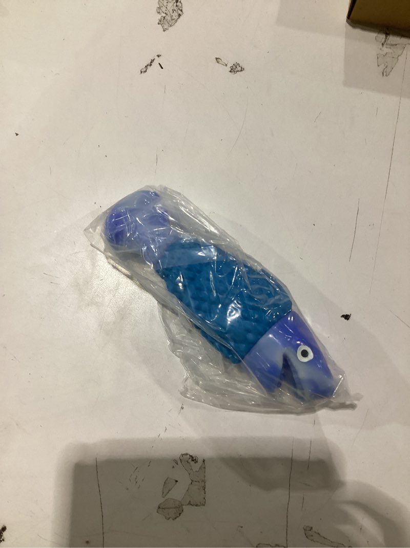 Condition photo showing New/Like New for WinTour Tough Dog Toys for Aggressive Chewers, Indestructible Dog Chewers for Medium & Large Breeds, Squeaky Durable Chew Toys to Keep Them Busy, Reduce Boredom, Teeth Cleaning, Bacon Flavor Blue Shark Animal Print