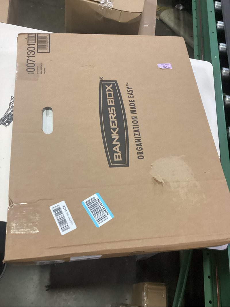Condition photo showing New/Like New for bankers box 12 pack standard duty file storage boxes, standard assembly, removable lid, letter/legal (0071301)
