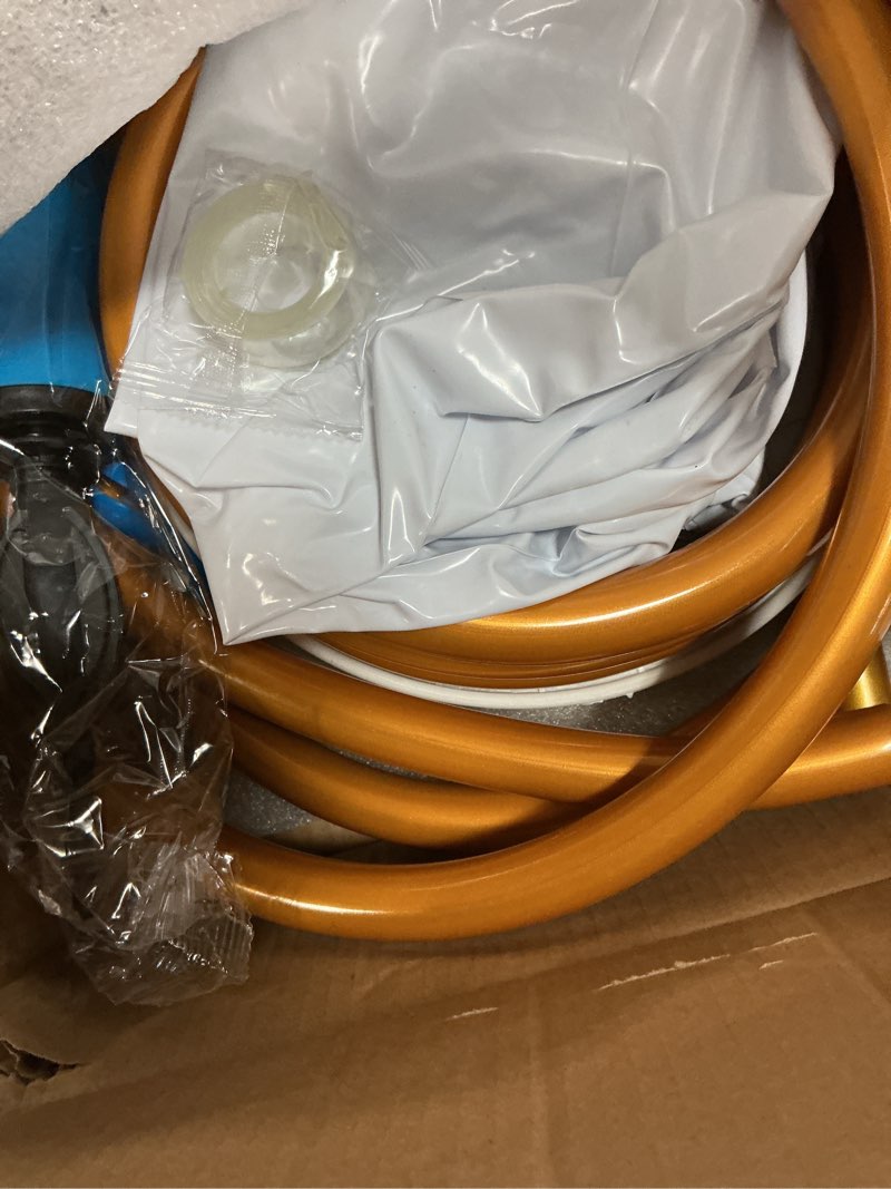 Condition photo showing As Is for ourwarm 9.35ft & 6ft gold balloon arch stand, free bending shape balloon arch kit, half arch balloon stand with base for floor, ideal for wedding birthday baby shower graduation 4th of july decoration