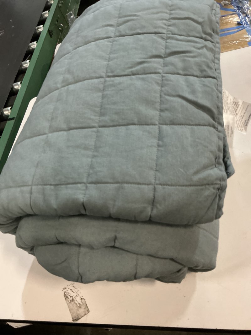 Condition photo showing Good Condition for european linen box quilt color nightfall size king