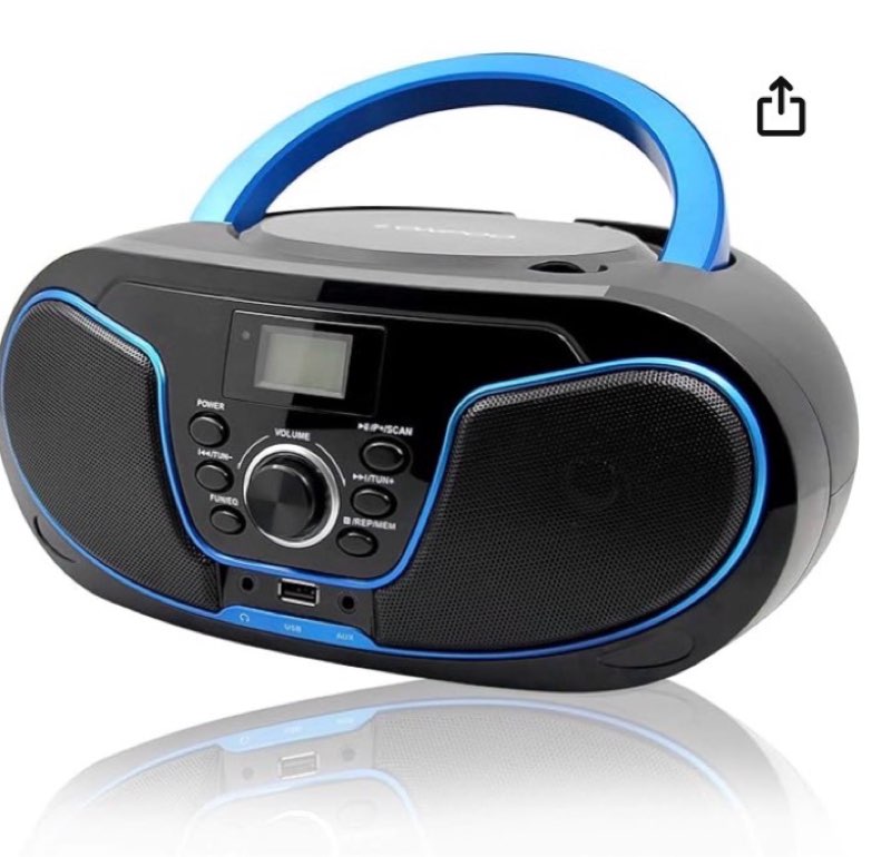 cd player boombox, lp-d02 portable bluetooth fm radio stereo sound system with crystal-clear sound, 