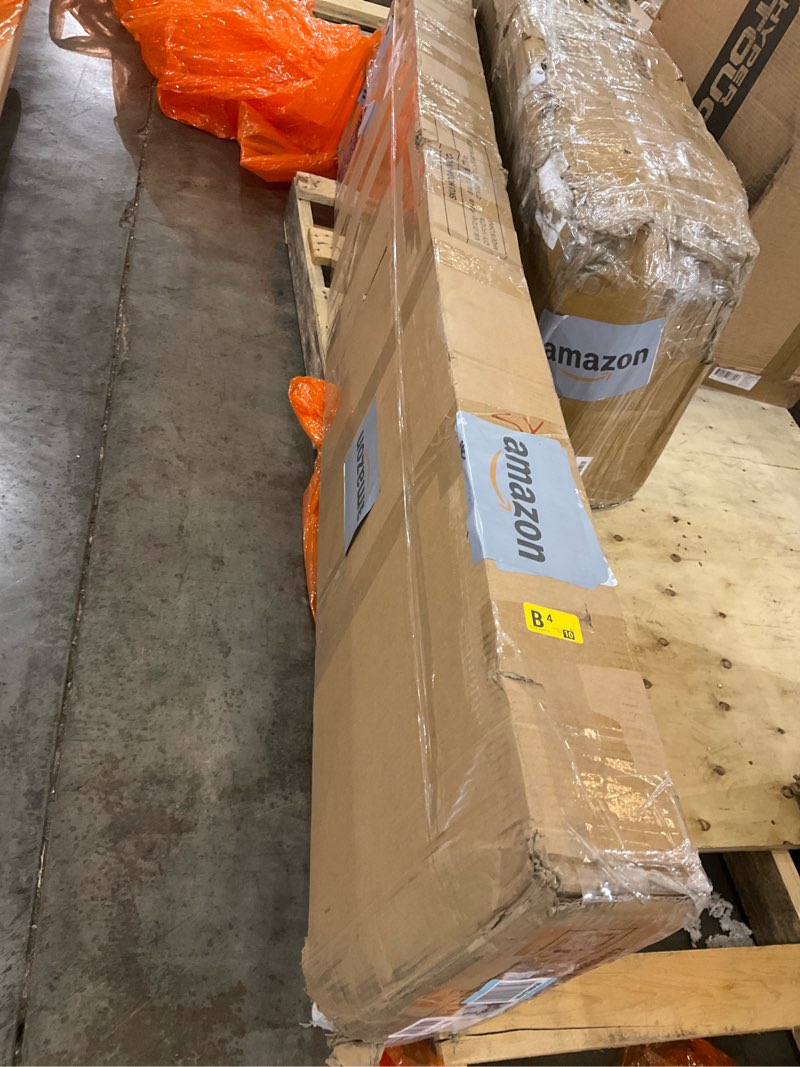 Condition photo showing As Is for LITTLE TREE 63 Inches Long Console Table for Entryway, Sofa Table Behind Couch, Wooden Entry Table Foyer Hallway Table, Industrial Console Sofa Table for Living Room, Oak Color Oak Brown