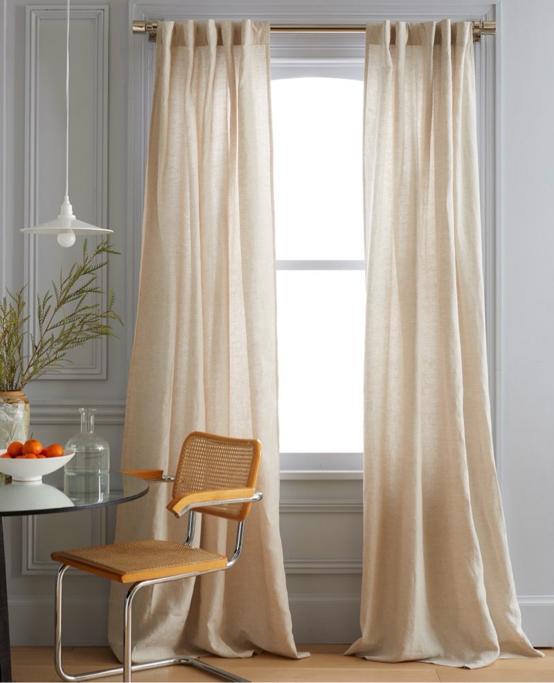 European Linen Curtain, Flax, 48x84