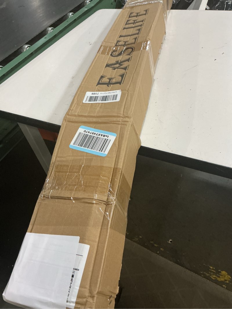 Condition photo showing New/Like New for easelife 5ft bypass double sliding barn door hardware kit, single track, slide smoothly quietly, easy install (5ft track kit for double 35" wide door) 5 feet black