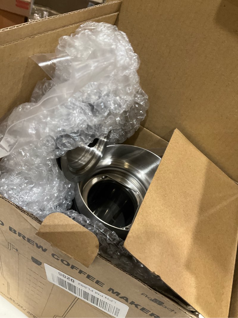 Condition photo showing As Is for Aquach 68oz Cold Brew Coffee Tea Maker, Glass Pitcher & Stainless Steel Filter, Dishwasher Safe Iced Coffee Tea Maker with Airtight Lid and Large Handle 68oz?Modern Styles