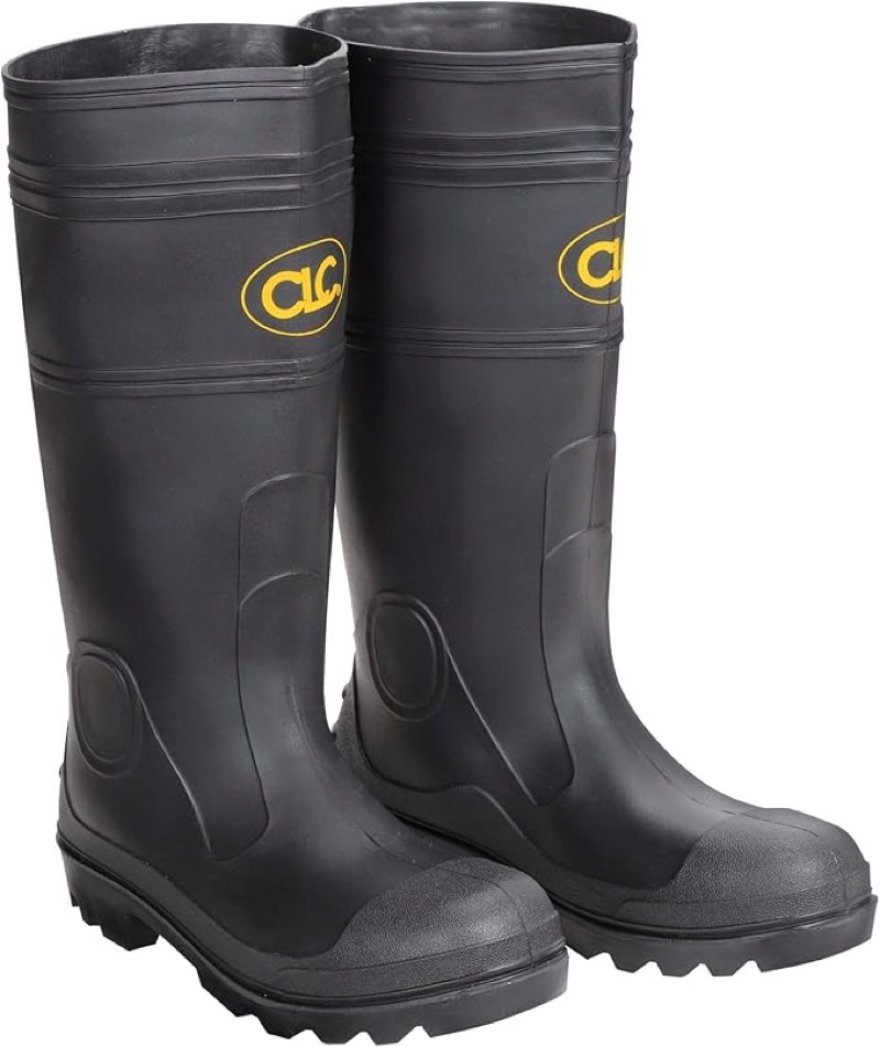 CLC Custom Leathercraft Rain Wear R23009 Over The Sock Black PVC Men's Rain Boot, Size 9