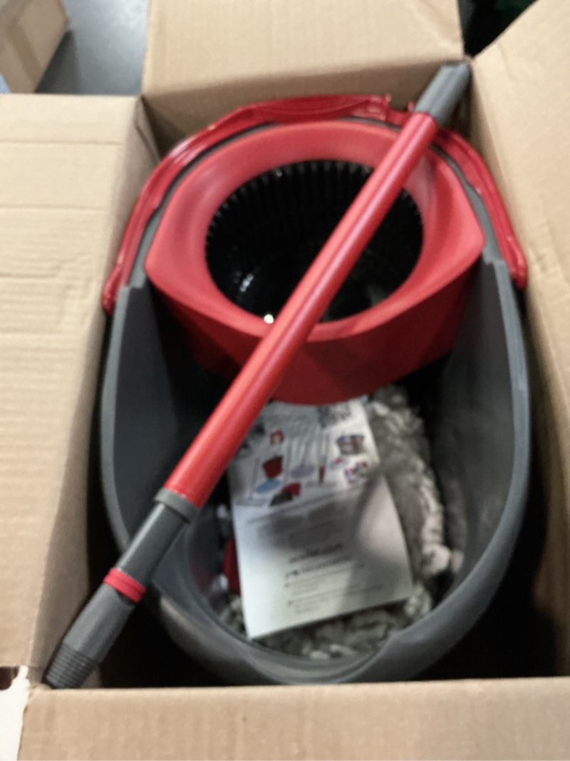 Condition photo showing Good Condition for o-cedar easywring microfiber spin mop, bucket floor cleaning system, red, gray, standard easywring spin mop & bucket