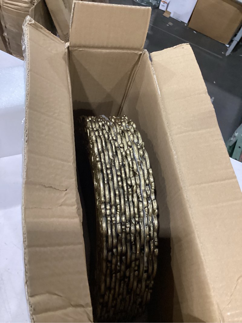 Condition photo showing Good Condition for 13 inch round gold charger plates, set of 12pcs - elegant decorative dinner plates for weddings, holiday party, home dining & table decor, scratch-resistant & reusable (sflkhp)