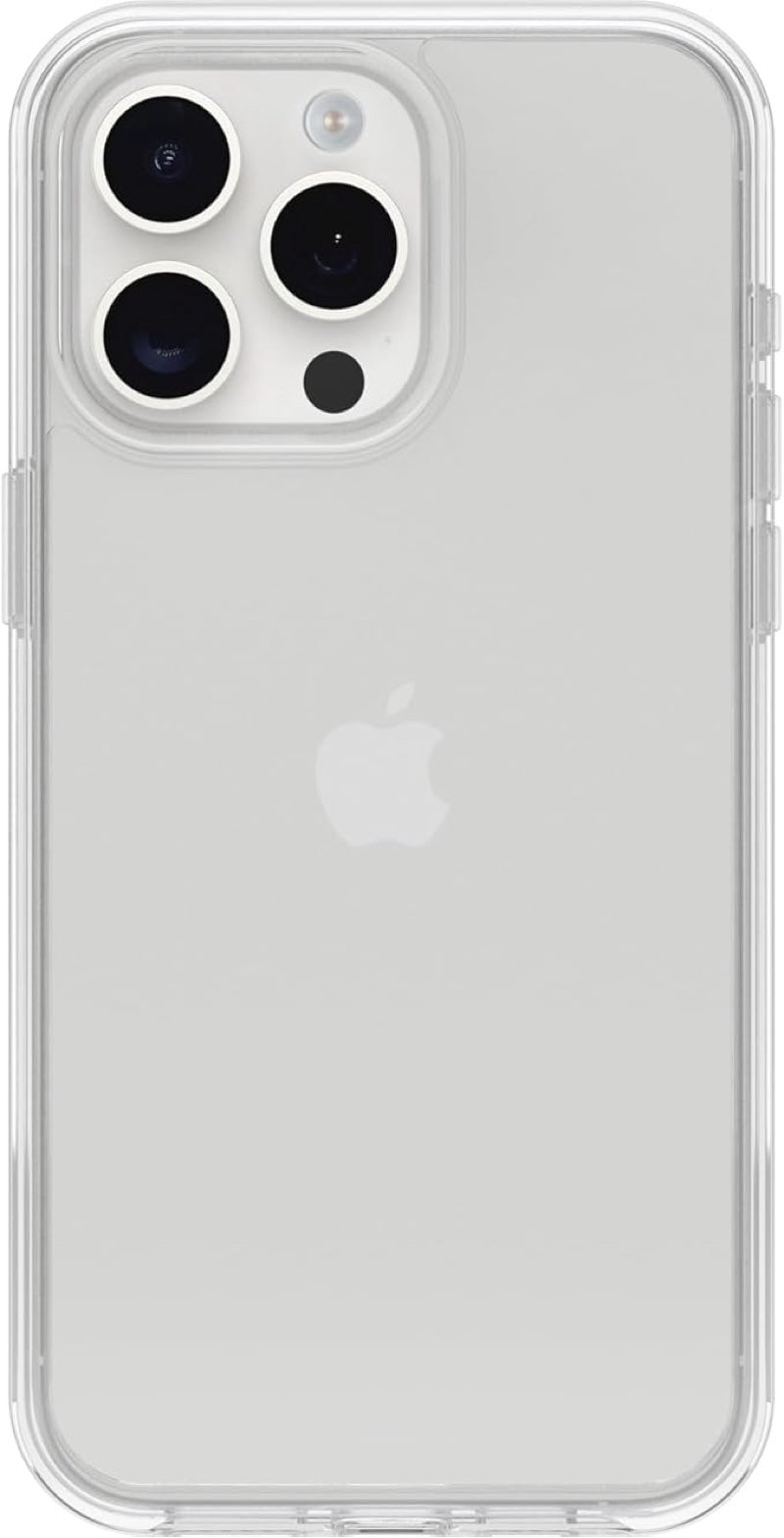 otterbox iphone 16 pro max (only) symmetry clear series case - clear, ultra-sleek, wireless charging compatible, raised edges protect camera & screen