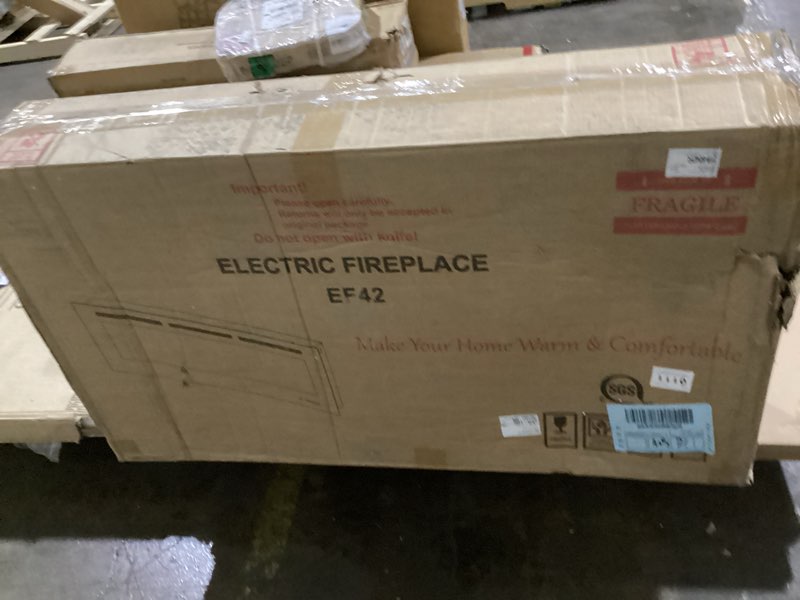 Condition photo showing As Is for 42'' Smart Electric Fireplace Inserts, Recessed & Wall Mount Electric Heater and Linear Fireplace wi