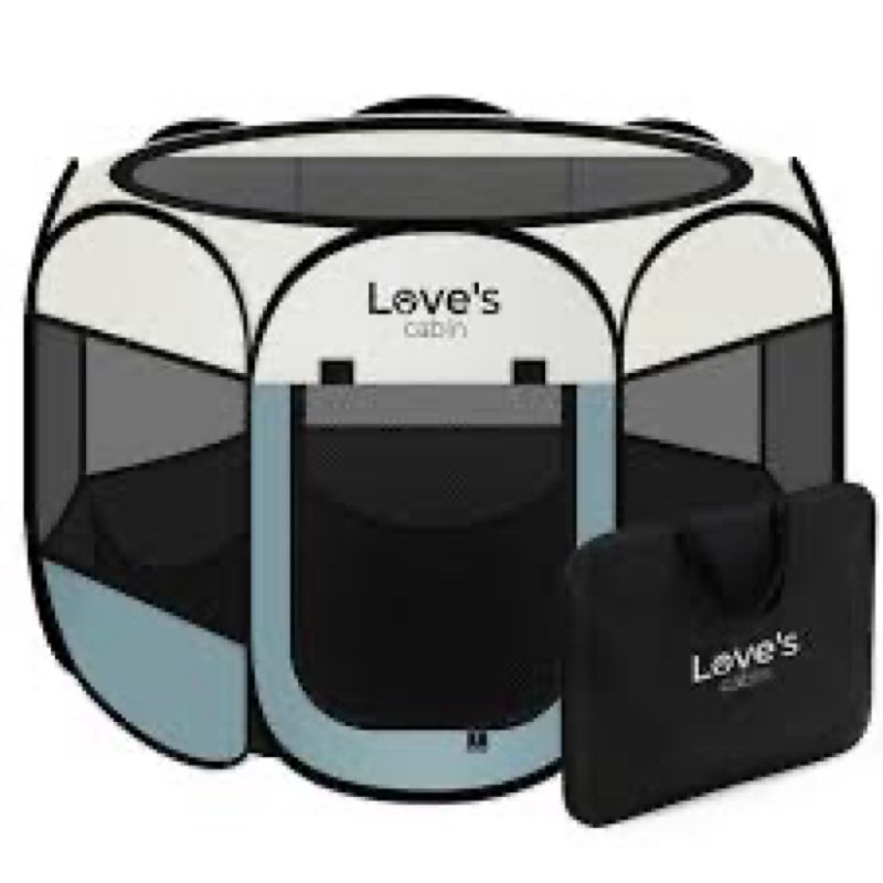 love's cabin pet puppy dog playpen, medium dog tent crates cage indoor/outdoor, portable playpen for