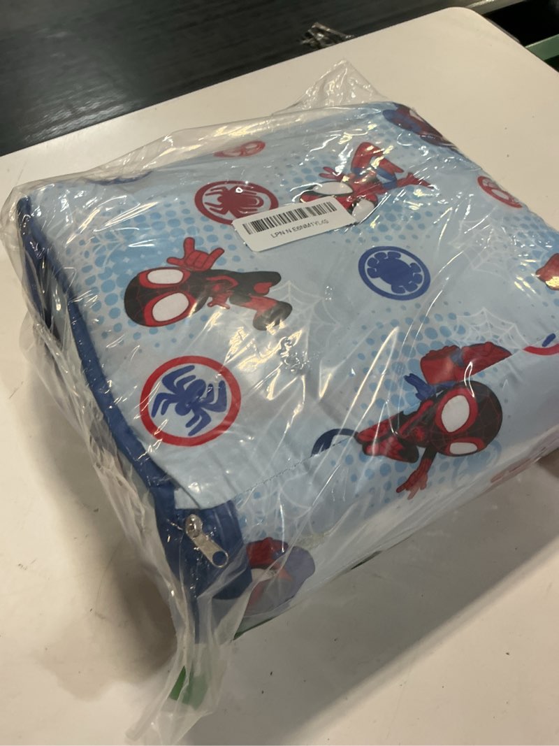Condition photo showing Good Condition for nojo marvel spiderman spidey and his amazing friends spidey time red, blue, and grey 4 piece toddler bed set - comforter, fitted bottom sheet, flat top sheet, and reversible pillowcase red, blue, grey