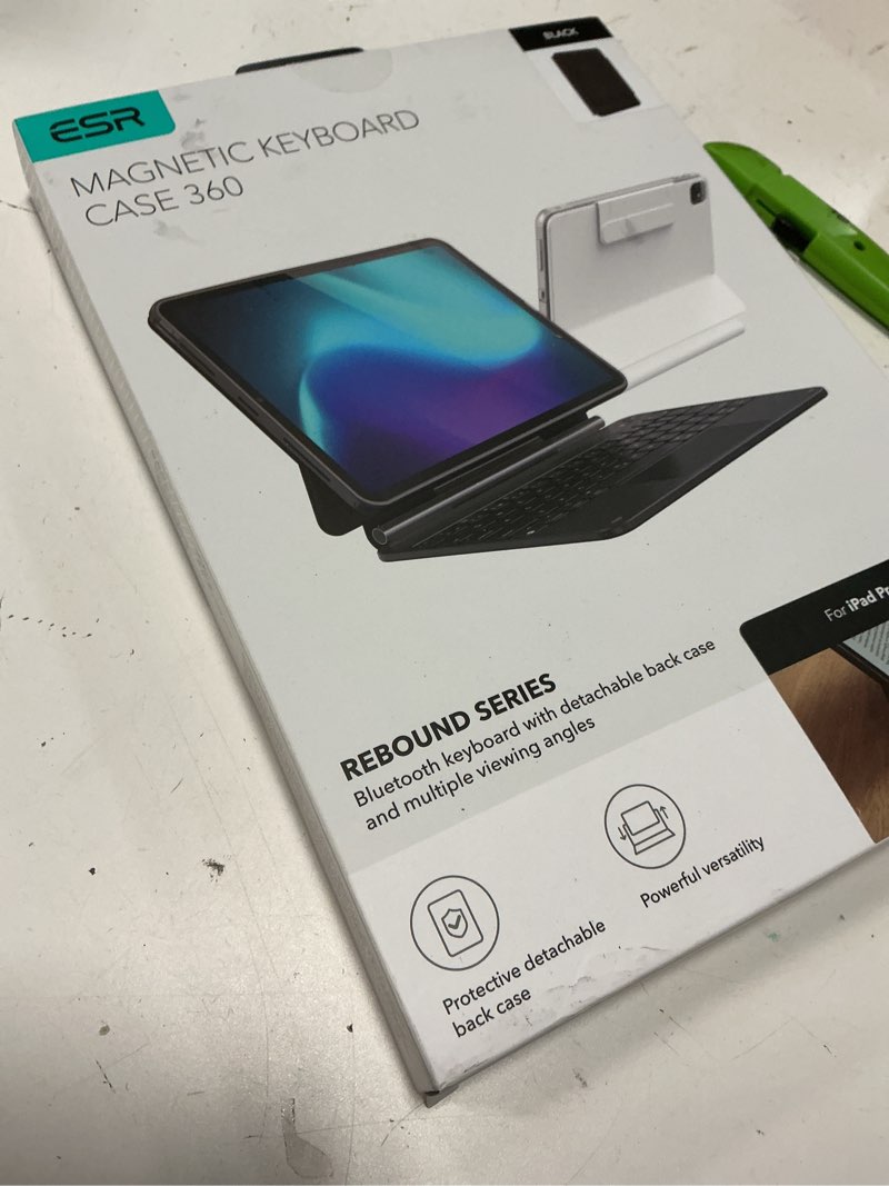 Condition photo showing New/Like New for esr ipad pro 11 inch case with keyboard (m5/m4, 2025/2024), ipad pro 11(5th) keyboard case with easy-set magnetic stand, portrait/landscape modes, removable protective case, rebound 360 series, black