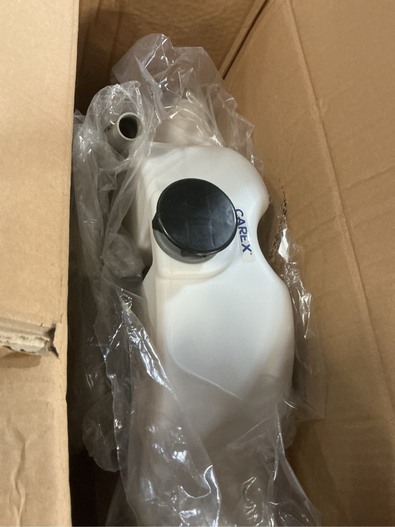Condition photo showing As Is for carex e-z lock raised toilet seat with handles - 4.5 inch toilet seat riser with arms, toilet riser fits most toilets, elongated or round, toilet seat lifter, white