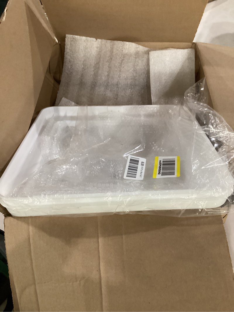 Condition photo showing As Is for missing parts***** jack boss 2 pack set rv vent covers for roof, 14 inch replacement camper vent lid for trailer and motorhome, 14\" x 14\" x 3.25\" white roof vent - two 2