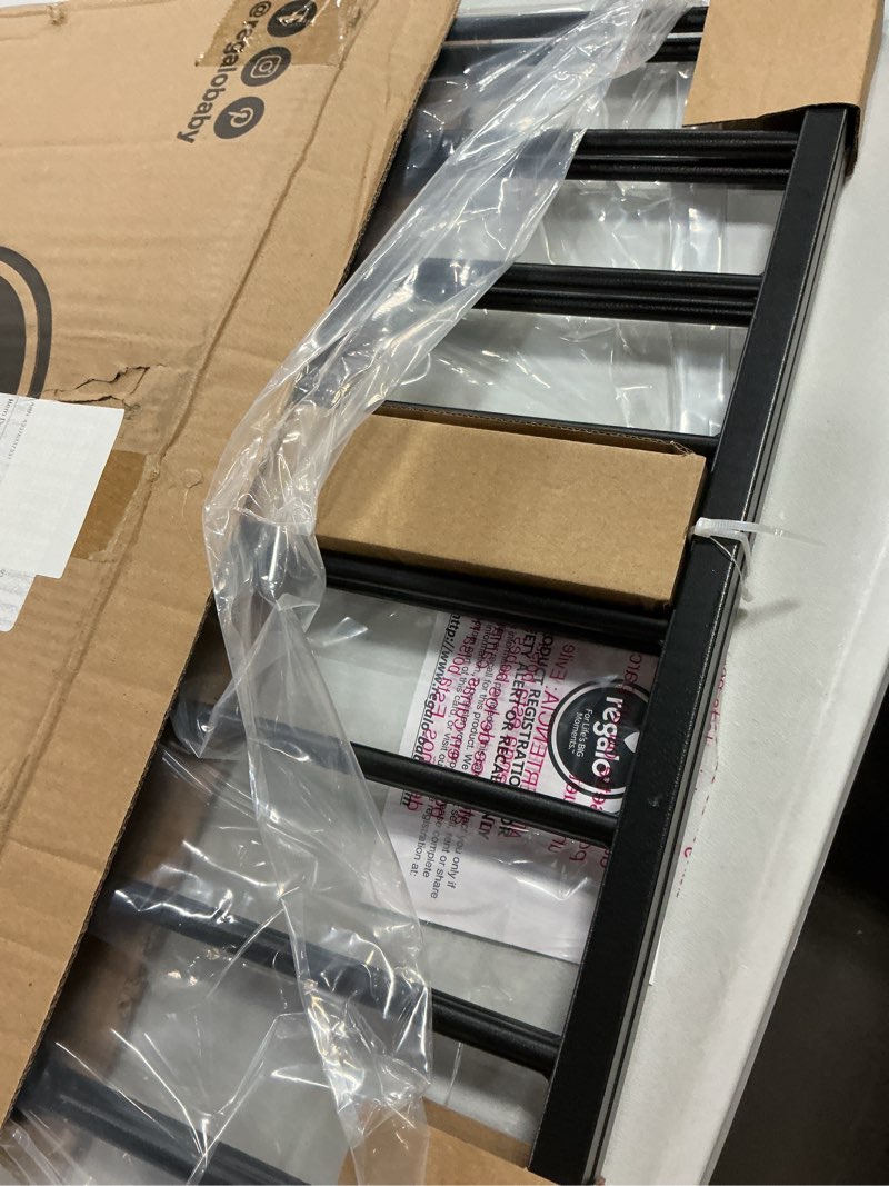 Condition photo showing Good Condition for regalo safety 36" extra tall baby gate for stairs & doorways, walk-through stair gate with door, hardware mounted gate for babies, toddlers & pets, fits 24"–40.5" openings, black black 24-40.5"w x 36"h