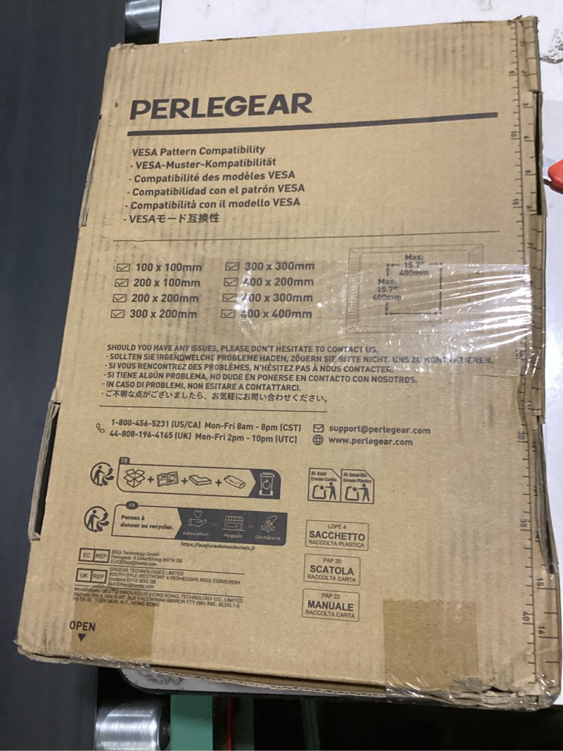 Condition photo showing Good Condition for perlegear full motion tv wall mount for 26-74 inch tvs, height adjustable tv mount, pre-assembled wa