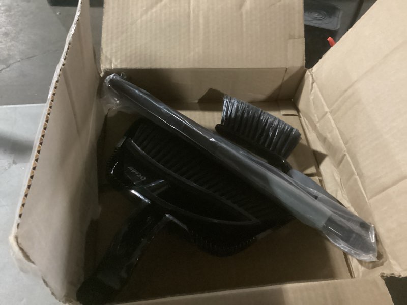 Condition photo showing As Is for push broom brush stiff bristles floor cleaning brush multi-purpose scrubber brushes for bathroom bathtub tile floor deck patio