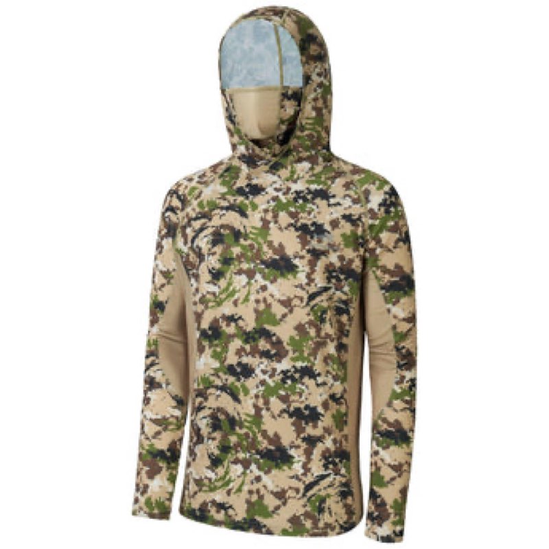 BASSDASH UPF 50+ Men’s Hunting Shirts with Mask Long Sleeve Camo Fishing Hoodie