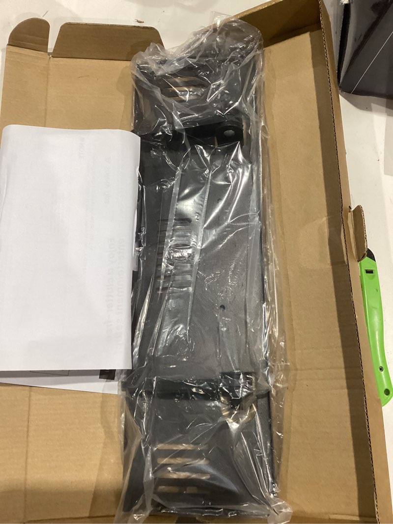 Condition photo showing Good Condition for soundbar mount, no drilling steel tv top shelf fits most of sound bars up to 15 lbs, universal sound bar tv mount bracket, sound bar stand compatible with samsung, sony, lg,bose, 16.9x4.7inch black 16.9"
