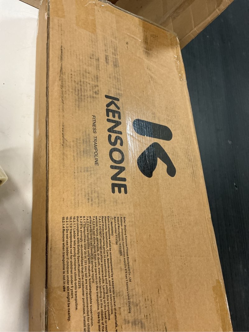 Condition photo showing New/Like New for kensone 40"/48" foldable mini trampoline, indoor trampoline for kids, adults indoor/garden workout, fitness rebounder with adjustable foam handle, max load 330/450 lbs black 40"