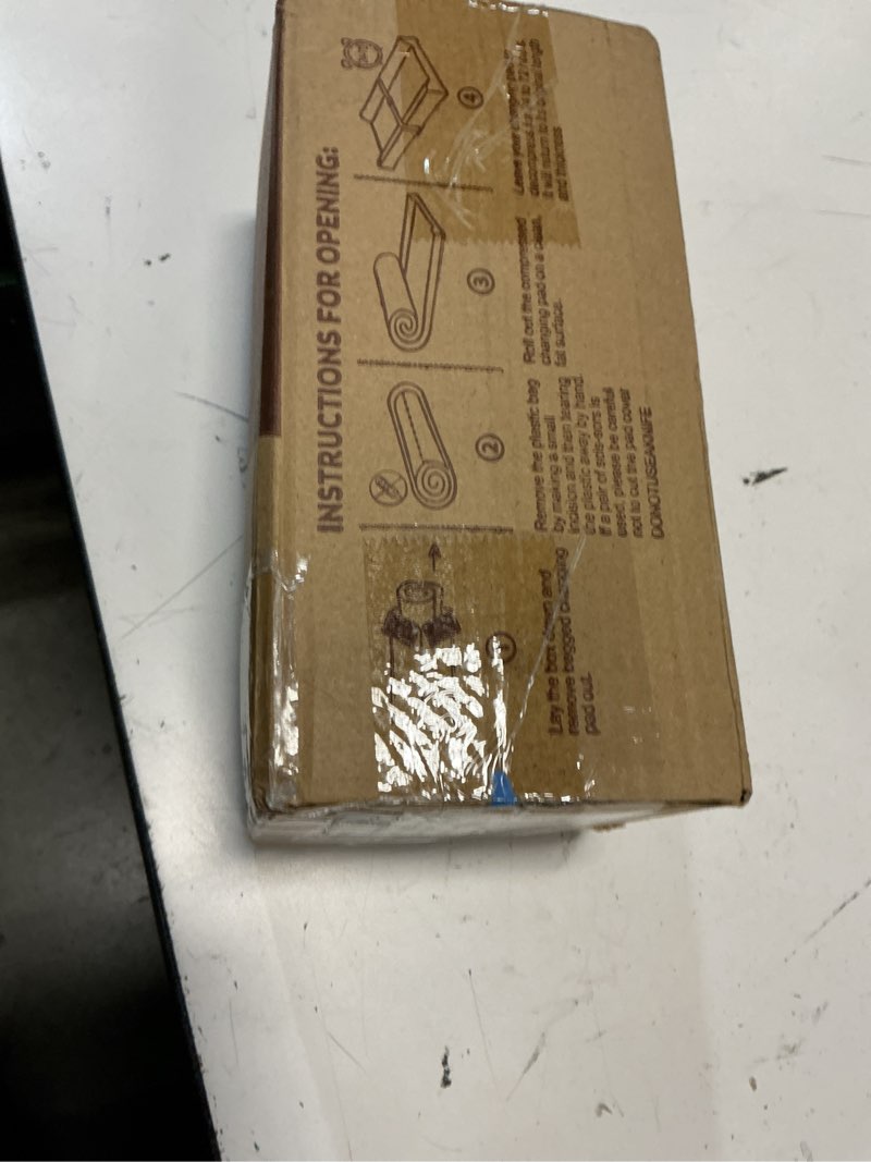 Condition photo showing New/Like New for vegan leather baby changing pad, waterproof & wipeable soft diaper changing mat 32“ x 16.6" comfortable infant changing station for dresser & table khaki