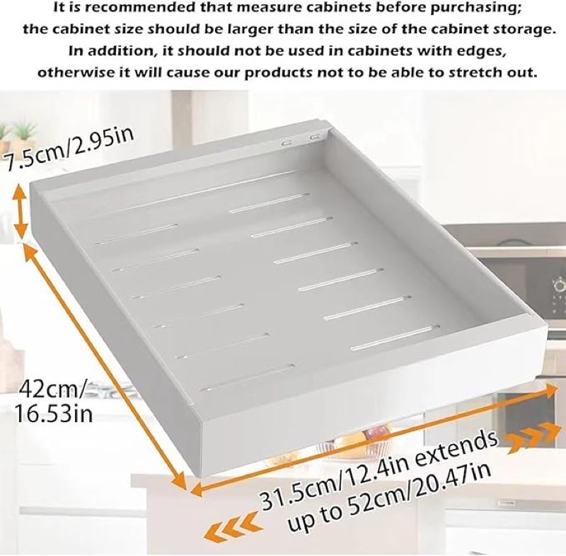 pull-out cabinet for kitchen and pantry – -duty carbon steel sliding storage drawer with glide rails, fit for standard 12–24 inch cabinets