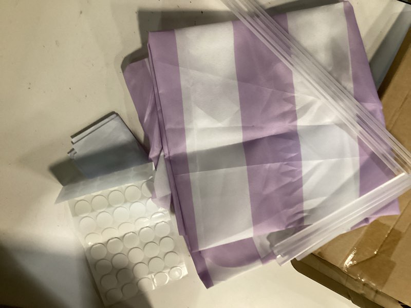 Condition photo showing New/Like New for tallew waterproof circus awning decor farmers market decoration purple white 3d striped carnival tent awning hanging decor party supplies for theme celebration wall props purple and white stripes