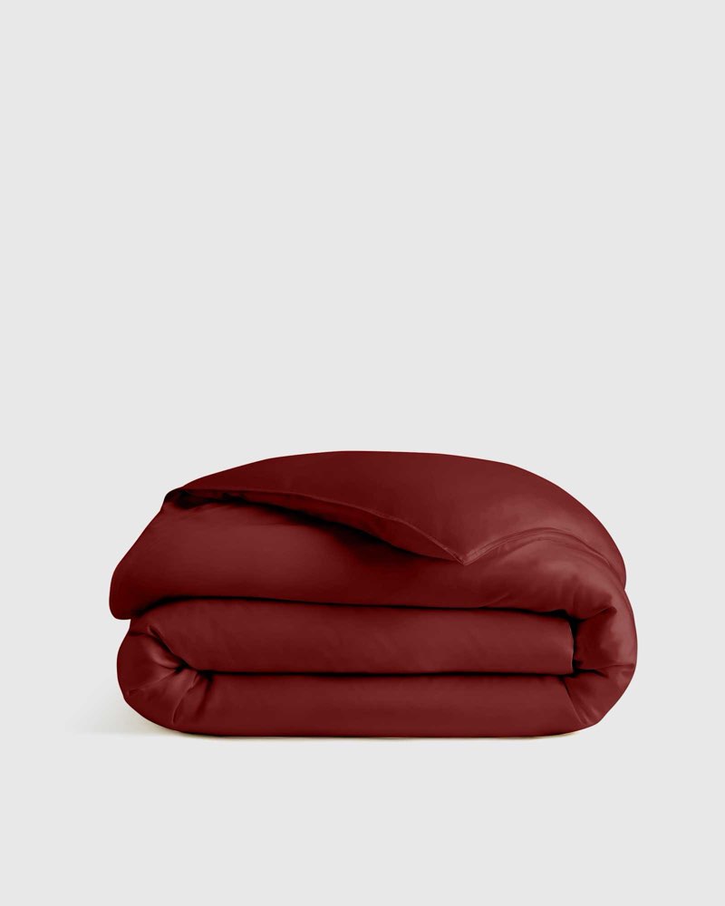 quince, european bamboo duvet cover/full-queen/burgundy