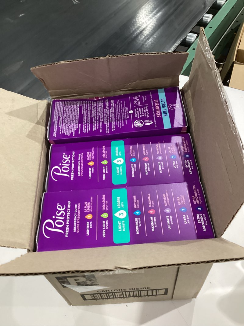Condition photo showing New/Like New for Poise Ultra Thin Incontinence Pads & Postpartum Pads for Bladder Leaks, 3 Drop Light Absorbency, Regular Length, 144 Count, Packaging May Vary Regular 144