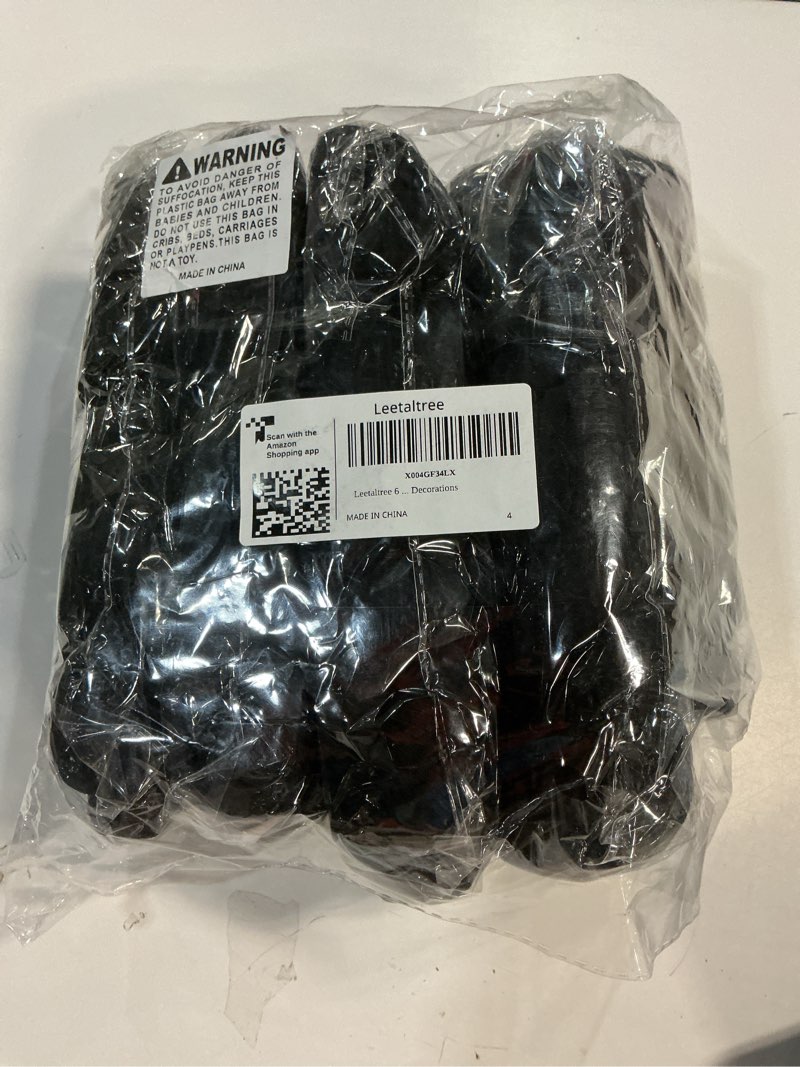 Condition photo showing New/Like New for Leetaltree 4 Pack Black Boho Rustic Cheesecloth Table Runner, 35x120 Inch, Perfect for Bridal, Baby Showers, Weddings, and Outdoor Events Black 4PC