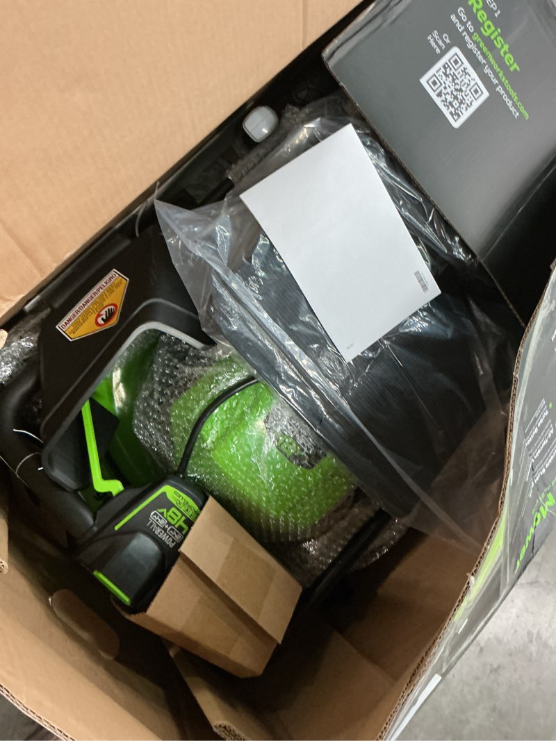 Condition photo showing Good Condition for greenworks - 24v (2x24v) 21-inch self-propelled lawn mower (2 x 5.0ah batteries and charger included) - green