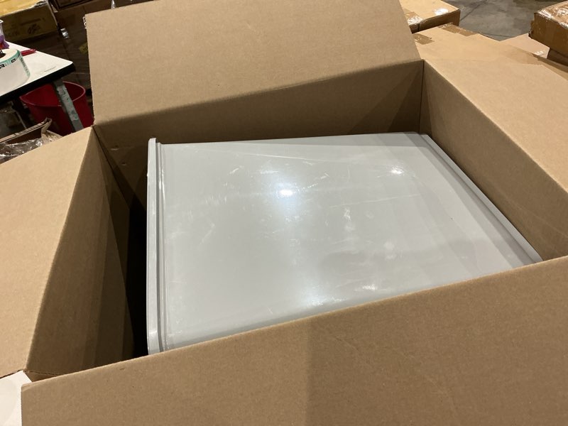 Condition photo showing As Is for similar to rubbermaid commercial products deskside wastebasket/trash can, 10.25-gallon/41-quart, gray, plastic, garbage can for home/office, fits under desk/sink/cabinet 10.25 gallons gray 1