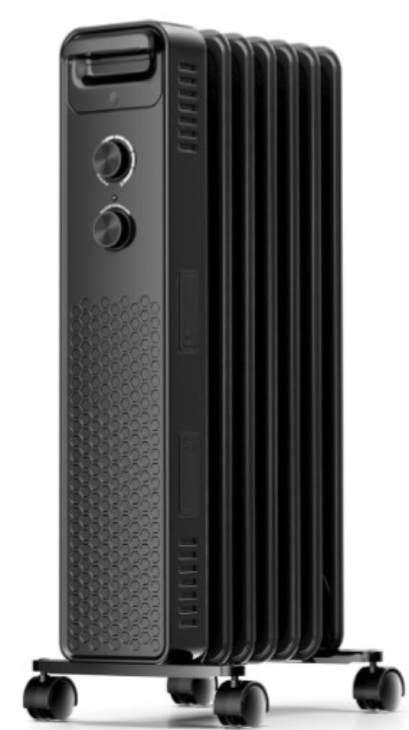Portable Electric Radiator Heater, Space Oil Filled Heaters with 3 Heat Settings, Adjustable Thermostat, Overheat & Tip-Over Protection For Indoor Use,1500W (Black)
