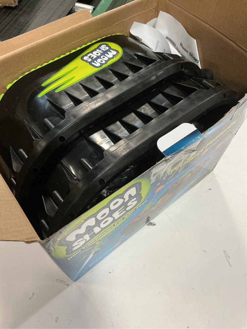 Condition photo showing Good Condition for Moon Shoes Bouncy Shoes, Mini Trampolines for Your Feet, One Size, New and Improved, Bounce Your Way to Fun, Very Durable, No Tool Assembly, Athletic Development, max Weight 130 lbs.