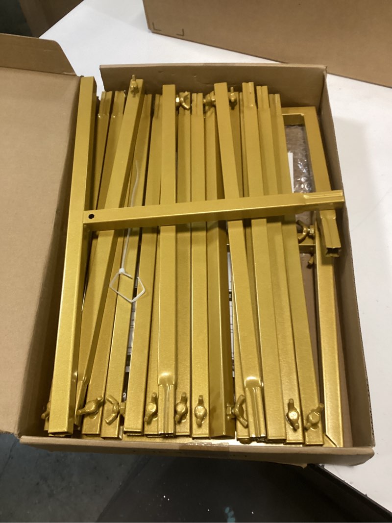 Condition photo showing Good Condition for Wokceer Wedding Arch Backdrop Stand Square 6.6FTx6.6FT Gold Metal Balloon Arch Stand Garden Arbor Backdrop Frame for Wedding Birthday Party Baby Shower Photo Booth Background Decoration